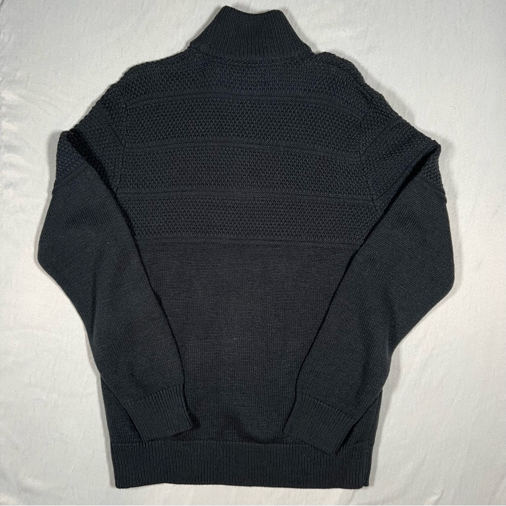 Jack & Jones Premium Fisherman Knit 1/4 Zip Sweater Dark Grey Men’s - Picture 2 of 7